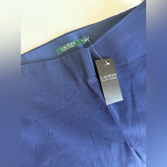 Ralph Lauren Classic stretch Navy Straight Leg Pants - Picture 4 of 9